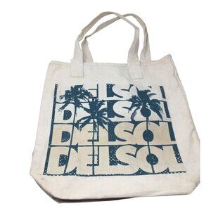 Large White Del Sol Color change Tote Bag with Palm Trees on it